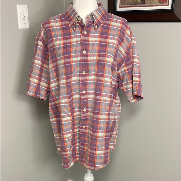 Pendleton Other - Pendleton Oceanside Mens XL Short Sleeve Shirt Button Pastel Plaid Cotton Button